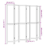 vidaXL 3-Panel Room Divider Solid Paulownia Wood Dark Brown