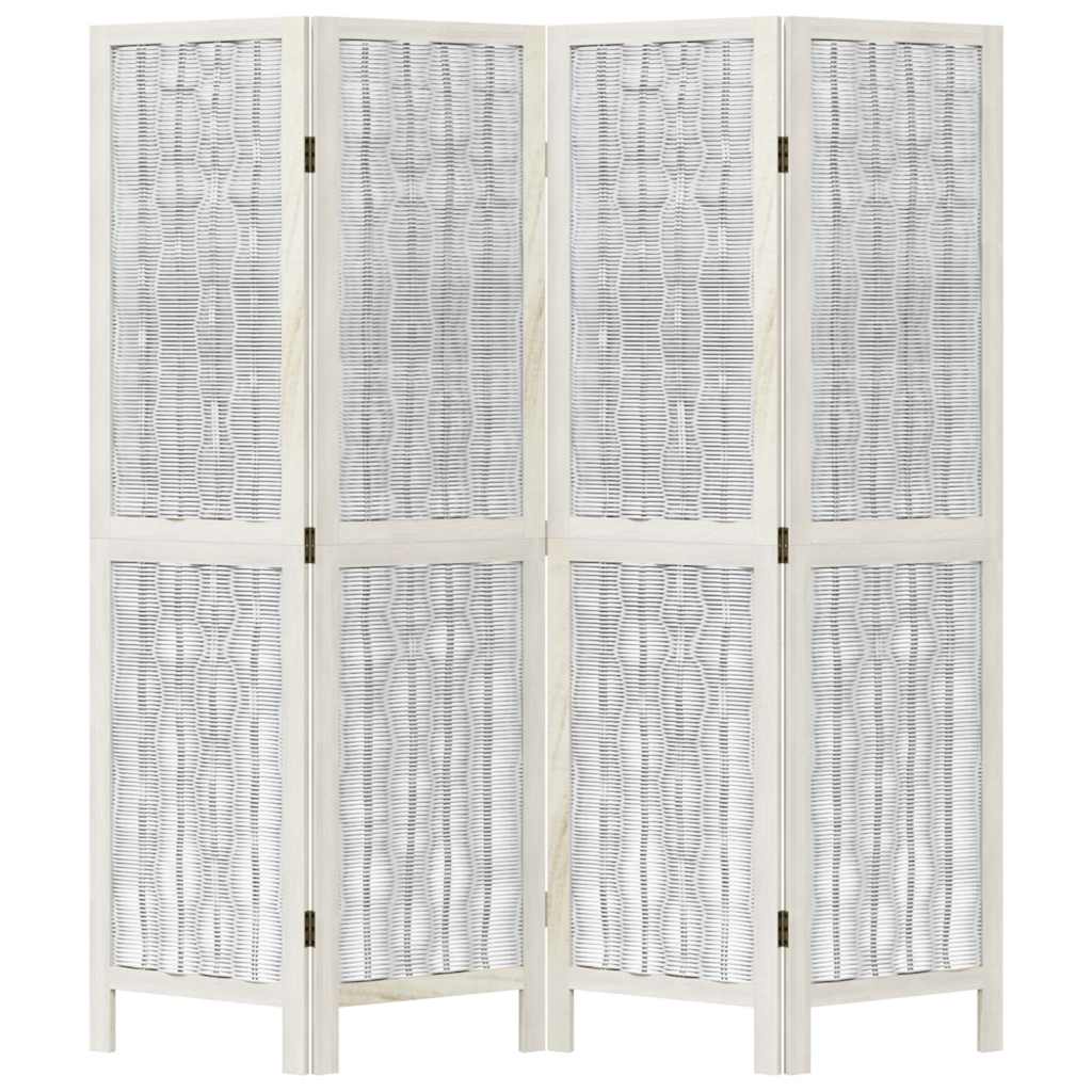 vidaXL Kamerscherm met 3 panelen massief paulowniahout wit