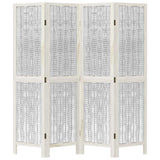 vidaXL Kamerscherm met 3 panelen massief paulowniahout wit