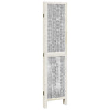 vidaXL Kamerscherm met 3 panelen massief paulowniahout wit