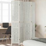 vidaXL Kamerscherm met 3 panelen massief paulowniahout wit