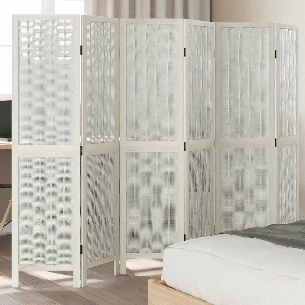 vidaXL Kamerscherm met 3 panelen massief paulowniahout wit