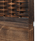 vidaXL Room Divider with 3 Panels Solid Paulownia Wood Dark Brown