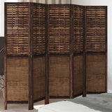 vidaXL Room Divider with 3 Panels Solid Paulownia Wood Dark Brown