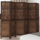 vidaXL Room Divider with 3 Panels Solid Paulownia Wood Dark Brown