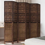 vidaXL Room Divider with 3 Panels Solid Paulownia Wood Dark Brown
