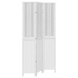 vidaXL Kamerscherm met 3 panelen massief paulowniahout wit