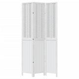 vidaXL Kamerscherm met 3 panelen massief paulowniahout wit