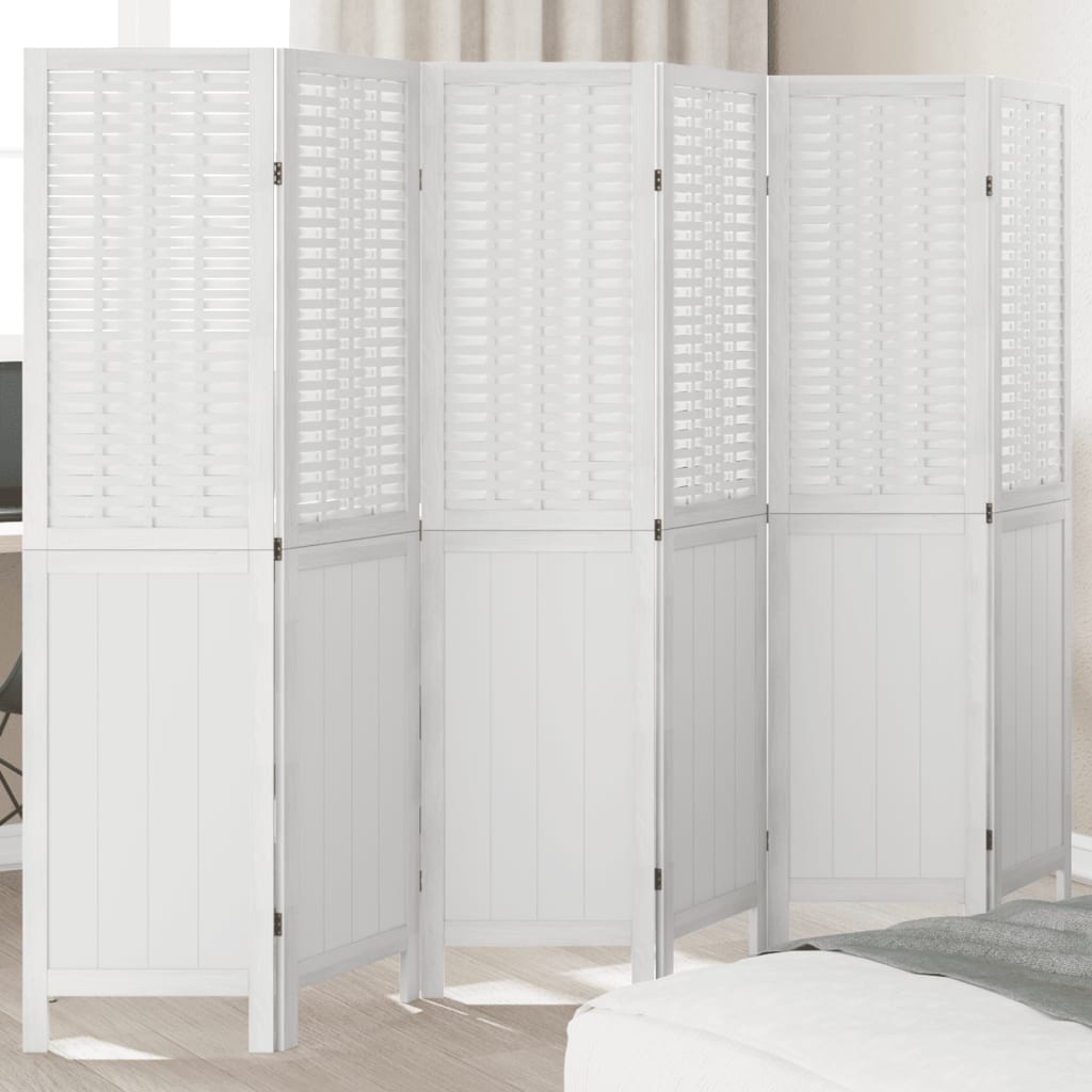 vidaXL Kamerscherm met 3 panelen massief paulowniahout wit