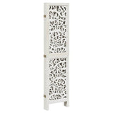 vidaXL Room Divider with 3 Panels Solid Paulownia Wood White