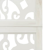 vidaXL Room Divider with 3 Panels Solid Paulownia Wood White