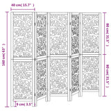 vidaXL Room Divider with 3 Panels Solid Paulownia Wood White