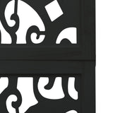 vidaXL 3-Panel Room Divider Solid Paulownia Wood Black
