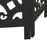 vidaXL 3-Panel Room Divider Solid Paulownia Wood Black