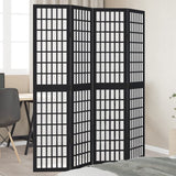 vidaXL Kamerscherm met 3 panelen massief paulowniahout zwart