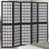 vidaXL Kamerscherm met 3 panelen massief paulowniahout zwart