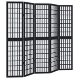 vidaXL Kamerscherm met 3 panelen massief paulowniahout zwart