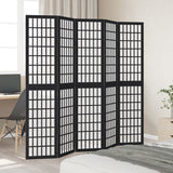 vidaXL Kamerscherm met 3 panelen massief paulowniahout zwart
