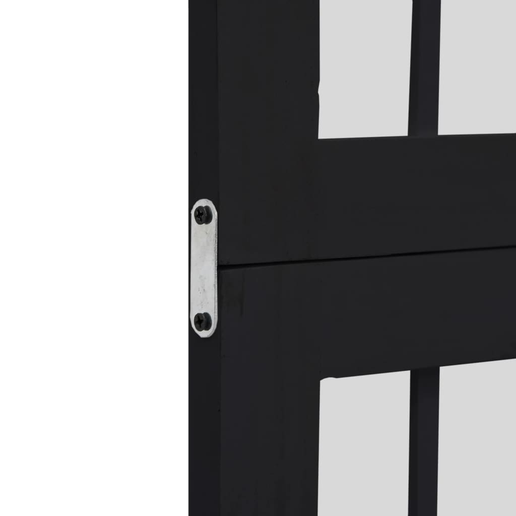 vidaXL Kamerscherm met 3 panelen massief paulowniahout zwart