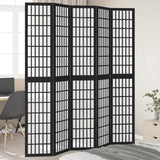 vidaXL Kamerscherm met 3 panelen massief paulowniahout zwart