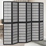 vidaXL Kamerscherm met 3 panelen massief paulowniahout zwart