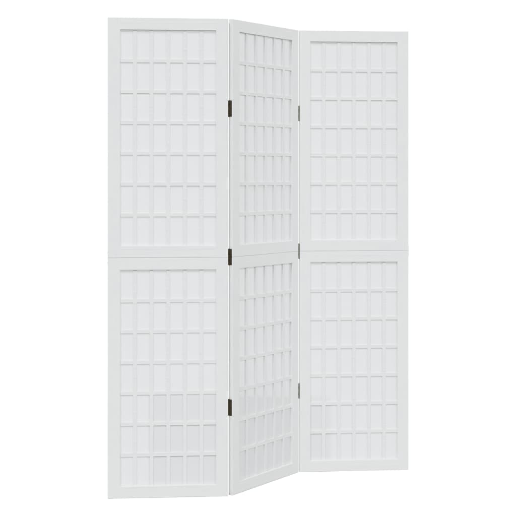 vidaXL Kamerscherm met 3 panelen massief paulowniahout wit