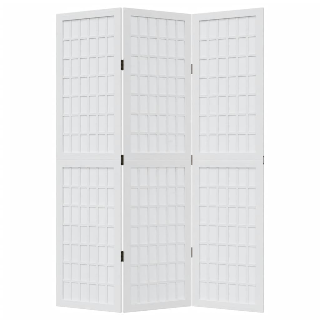 vidaXL Kamerscherm met 3 panelen massief paulowniahout wit