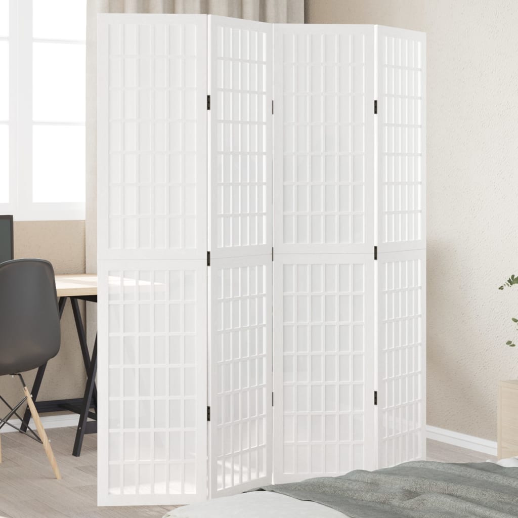 vidaXL Kamerscherm met 3 panelen massief paulowniahout wit