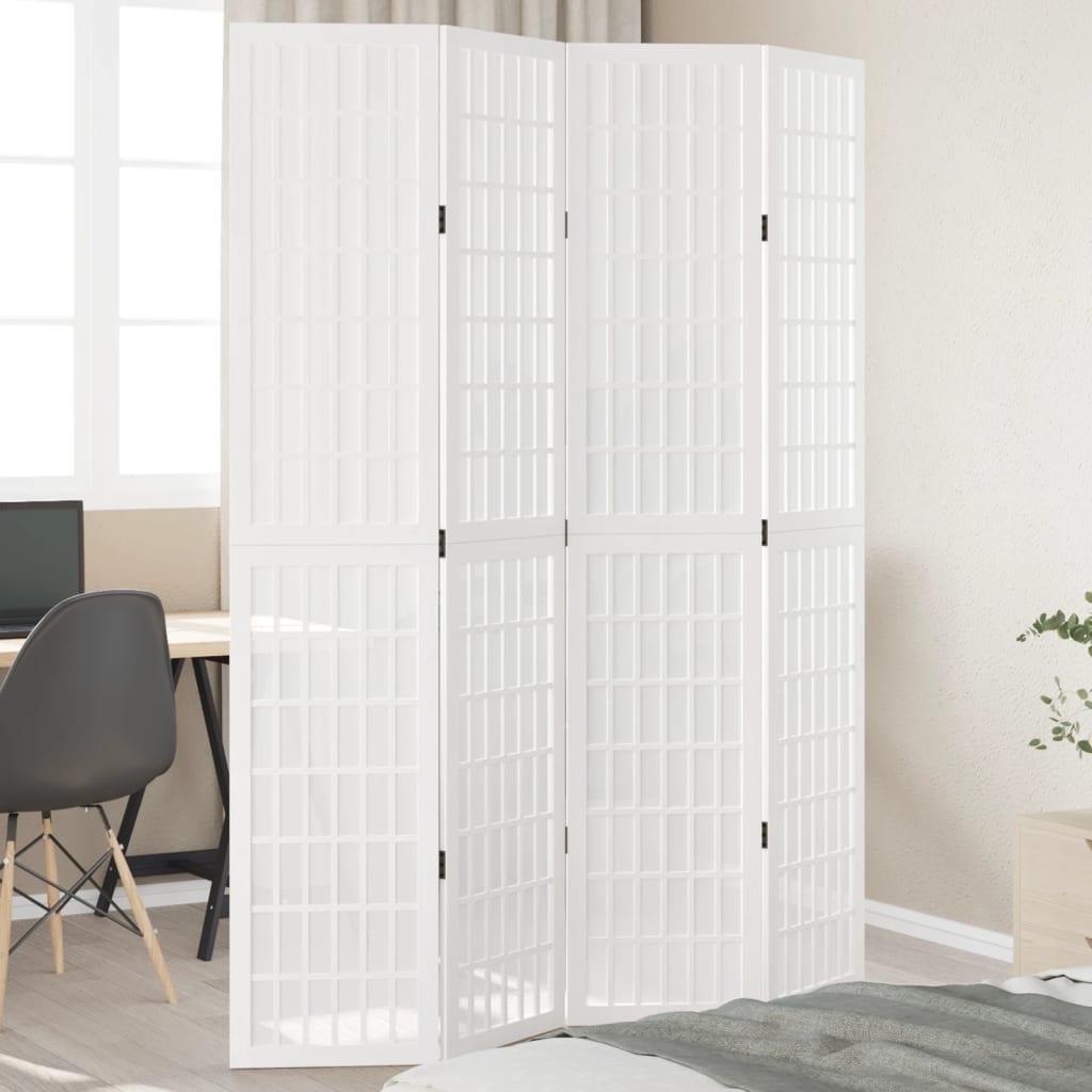 vidaXL Kamerscherm met 3 panelen massief paulowniahout wit