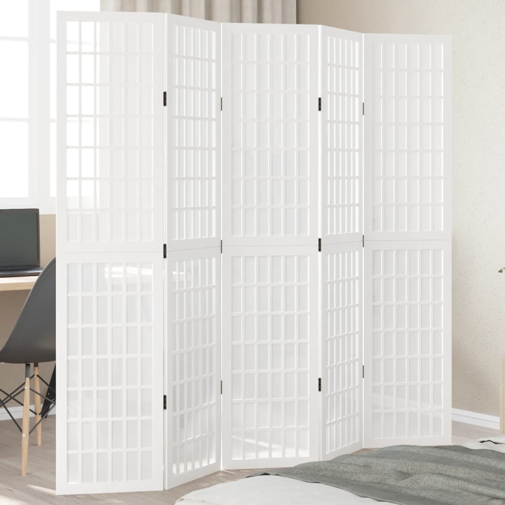 vidaXL Kamerscherm met 3 panelen massief paulowniahout wit