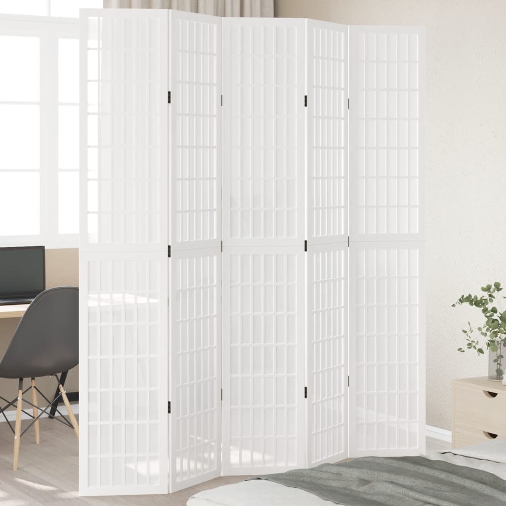 vidaXL Kamerscherm met 3 panelen massief paulowniahout wit