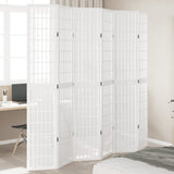 vidaXL Kamerscherm met 3 panelen massief paulowniahout wit