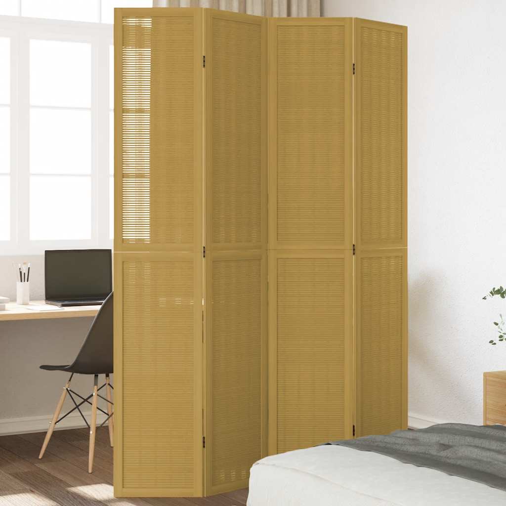 vidaXL Kamerscherm met 3 panelen massief paulowniahout bruin