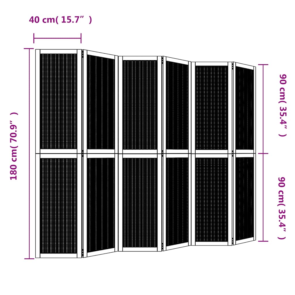 vidaXL Kamerscherm met 3 panelen massief paulowniahout bruin