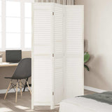 vidaXL Kamerscherm met 3 panelen massief paulowniahout wit