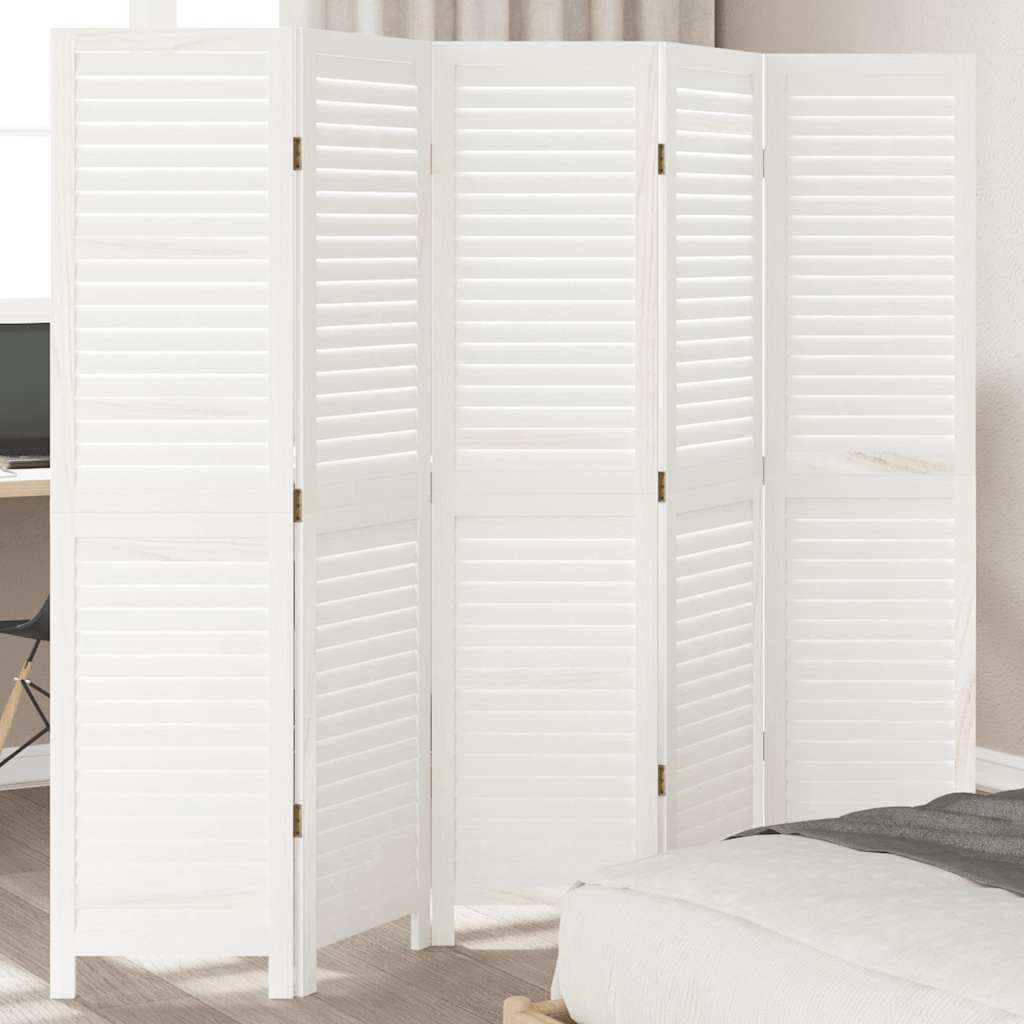 vidaXL Kamerscherm met 3 panelen massief paulowniahout wit