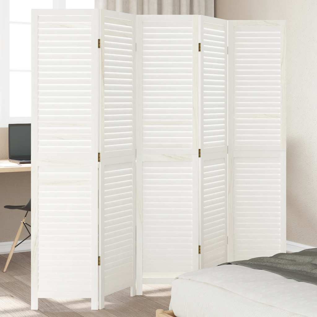 vidaXL Kamerscherm met 3 panelen massief paulowniahout wit