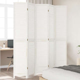 vidaXL Kamerscherm met 3 panelen massief paulowniahout wit