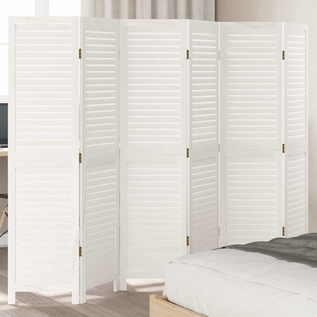 vidaXL Kamerscherm met 3 panelen massief paulowniahout wit