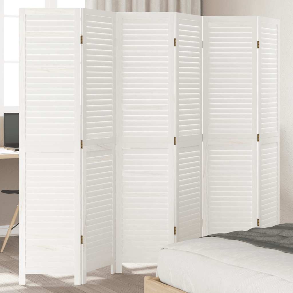 vidaXL Kamerscherm met 3 panelen massief paulowniahout wit