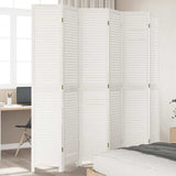 vidaXL Kamerscherm met 3 panelen massief paulowniahout wit