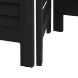vidaXL 3-Panel Room Divider Solid Paulownia Wood Black