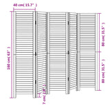 vidaXL 3-Panel Room Divider Solid Paulownia Wood Black
