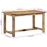 vidaXL Dining Table 140x70x75 cm Solid Mango Wood