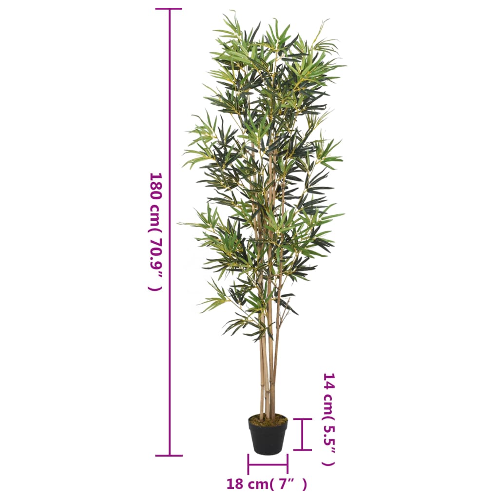 vidaXL Kunstplant bamboe 368 bladeren 80 cm groen