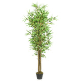 vidaXL Artificial Bamboo Plant 368 Leaves 80 cm Green
