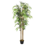 vidaXL Kunstplant bamboe 500 bladeren 80 cm groen