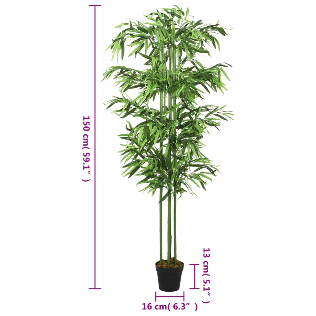 vidaXL Kunstplant bamboe 240 bladeren 80 cm groen