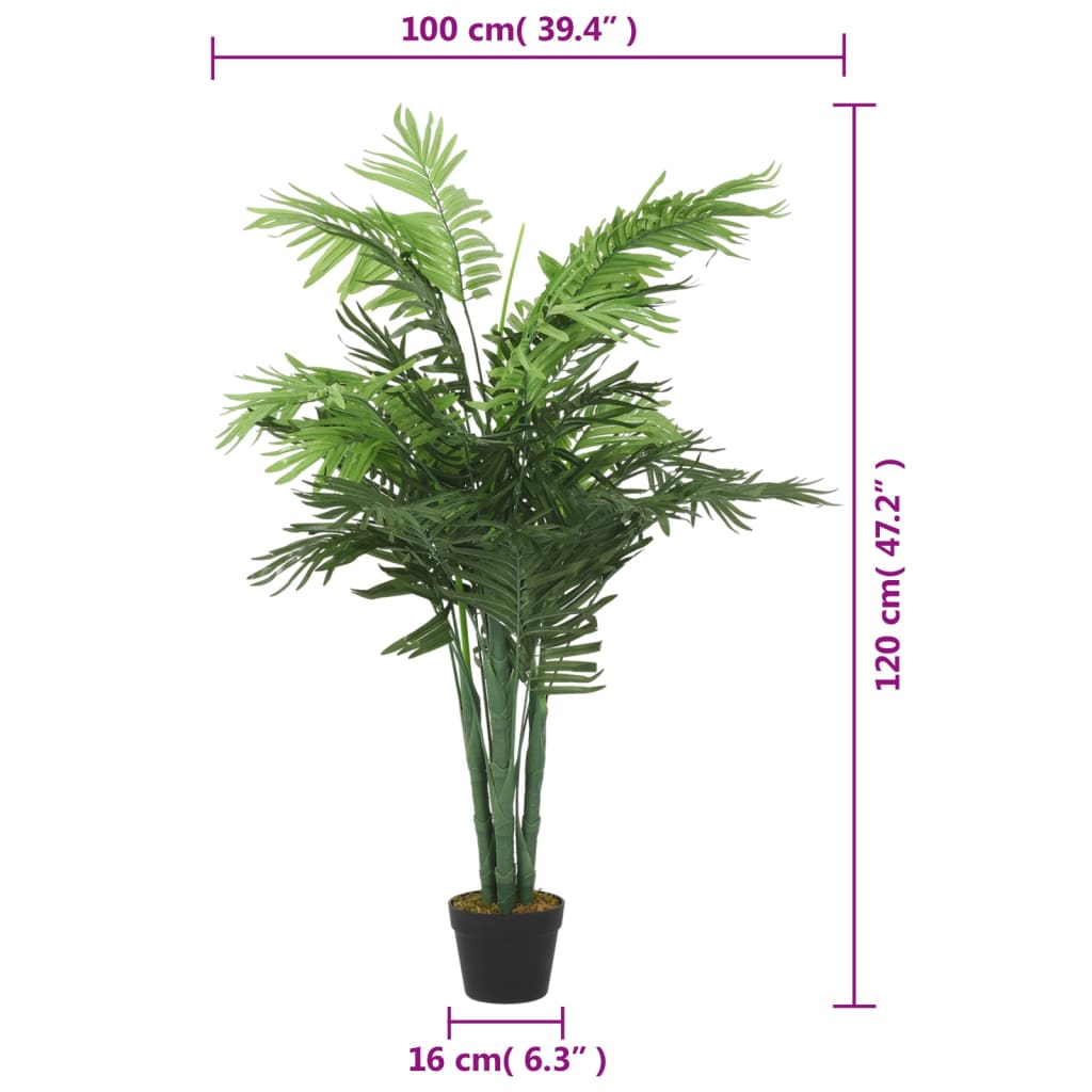 vidaXL Kunstpalmboom 18 bladeren 80 cm groen