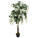 vidaXL Artificial wisteria tree 560 leaves 80 cm green and white